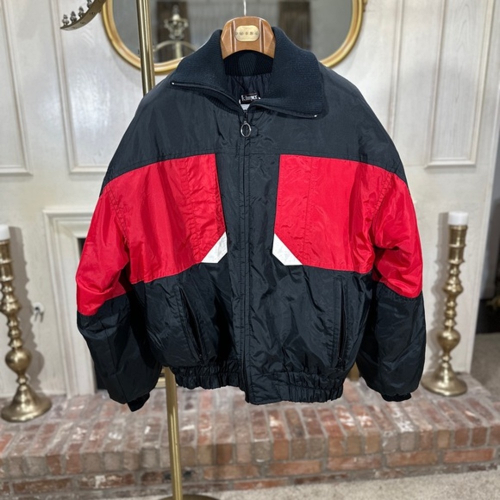 Kimpex Vintage Ski Snow Jacket Men’s Large Red‎ Black Canada Nylon Insulated 80s